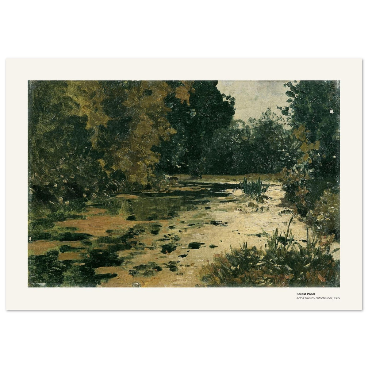Étang en forêt – Adolf Gustav Ditscheiner, reproduction d'art