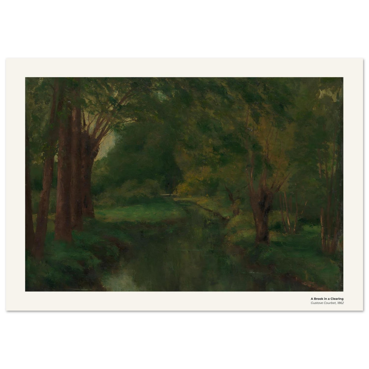 Un ruisseau dans une clairière – Gustave Courbet, détail de la reproduction