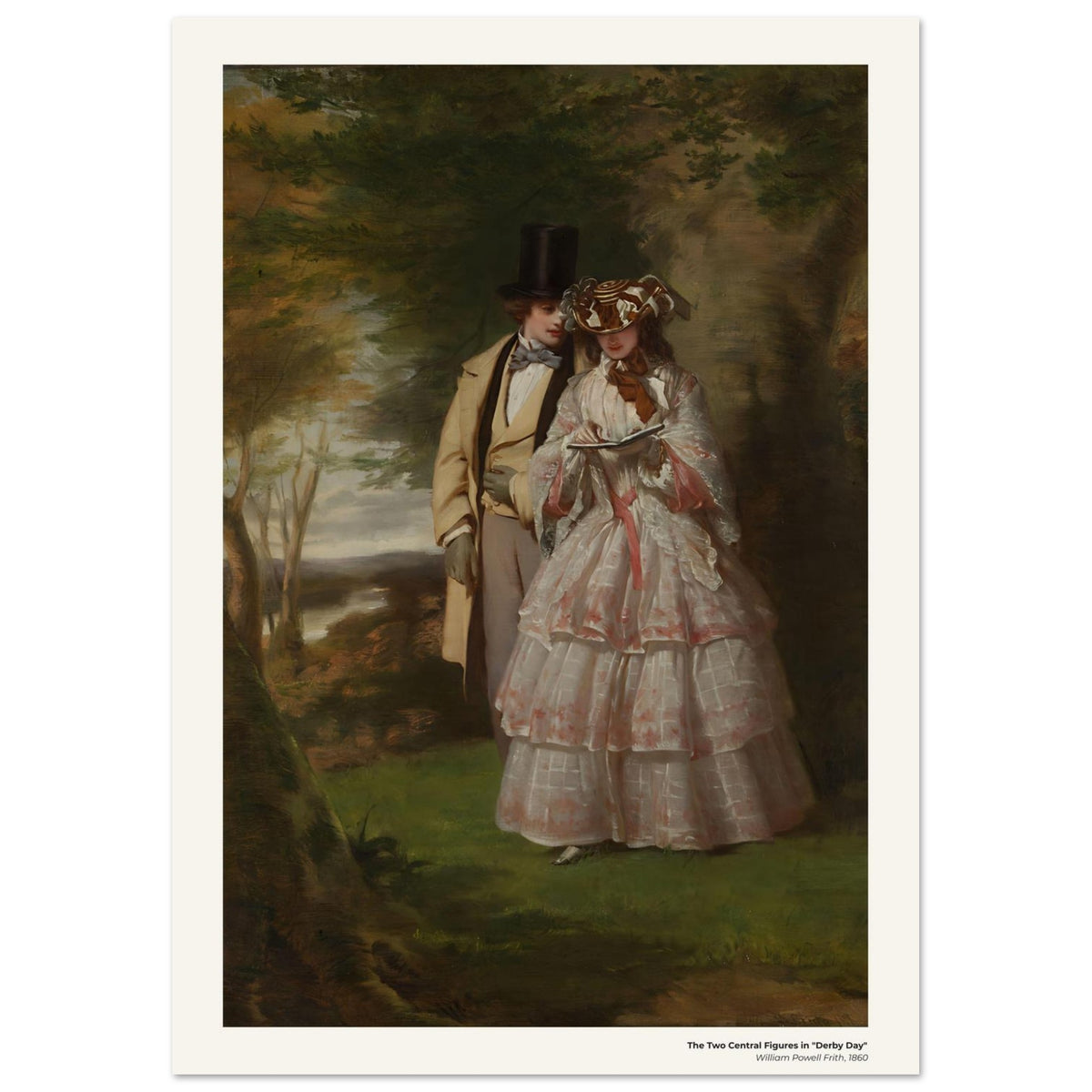 Les deux figures centrales de "Derby Day" – William Powell Frith, détail de la reproduction