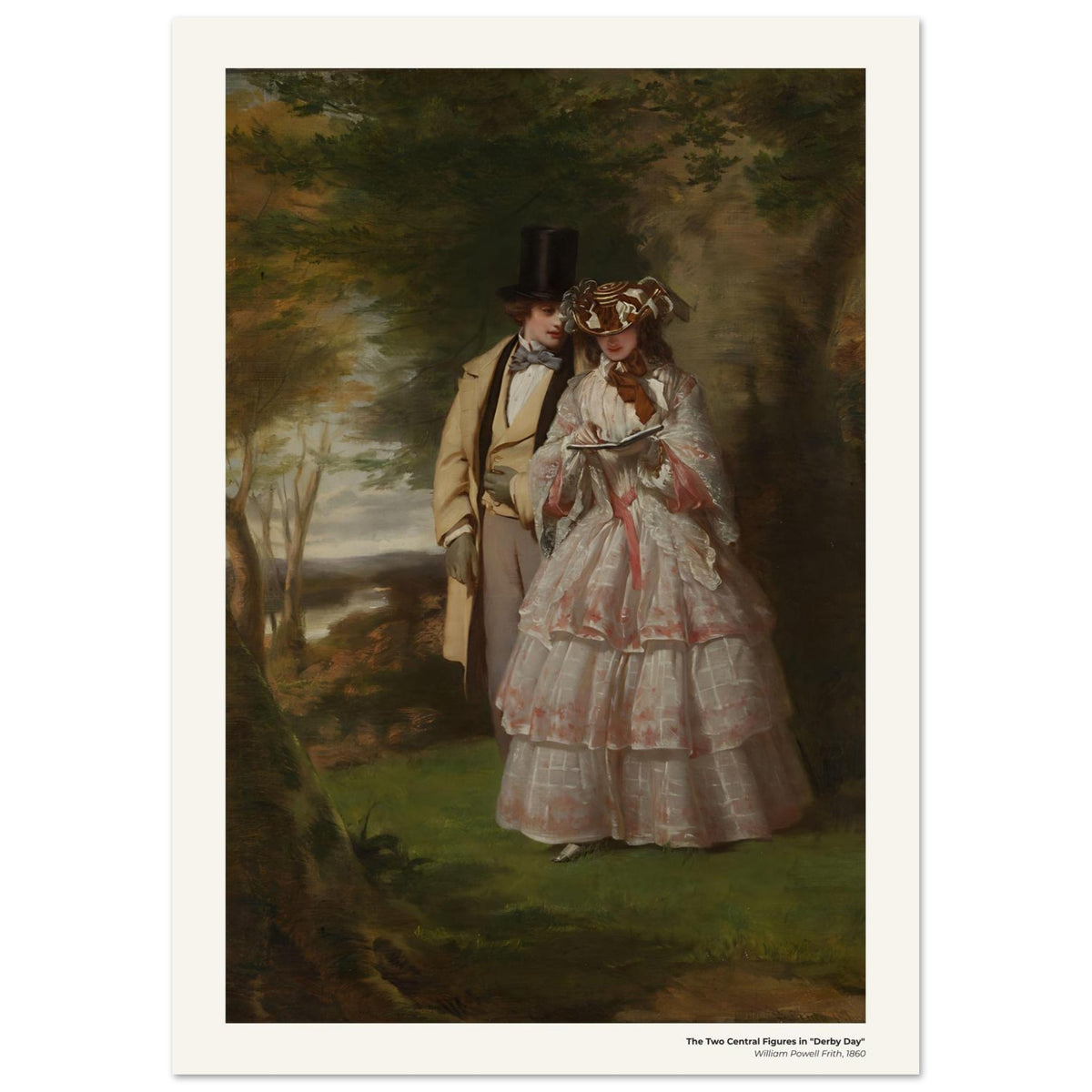 Les deux figures centrales de "Derby Day" – William Powell Frith, détail de la reproduction