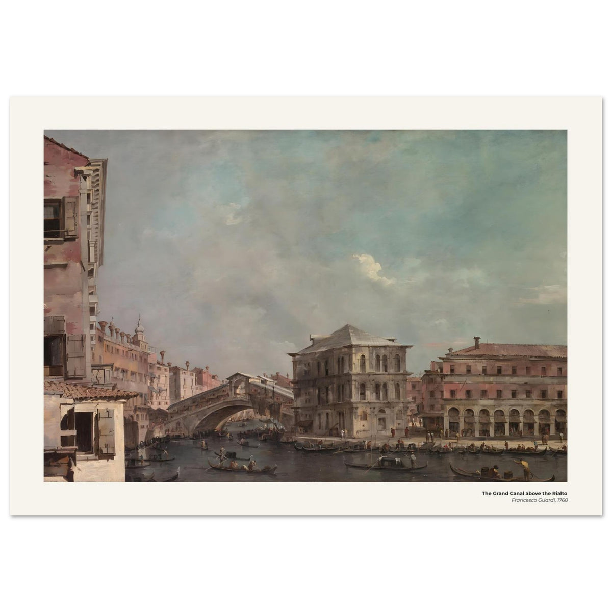 Le Grand Canal en amont du Rialto – Francesco Guardi, détail de la reproduction