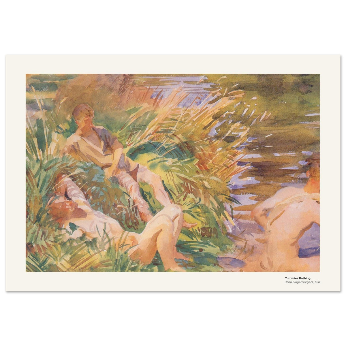 Soldats britanniques se baignant – John Singer Sargent, reproduction d'art