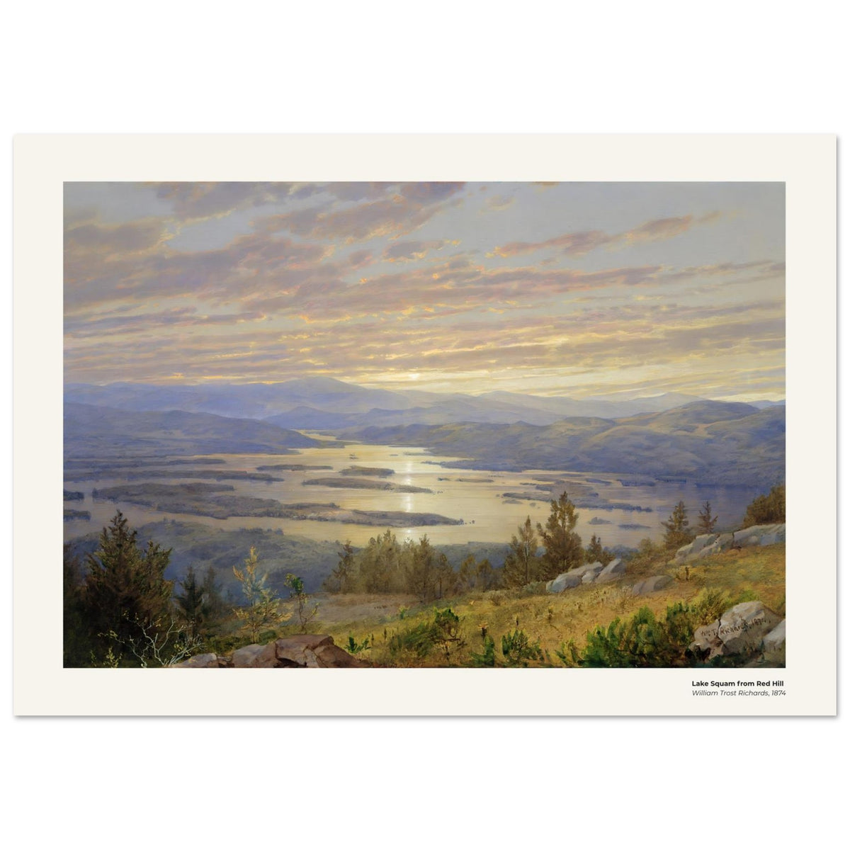 Le lac Squam vu depuis Red Hill – William Trost Richards, reproduction d'art