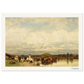 Vaches traversant un gué – Jules Dupré, détail de la reproduction