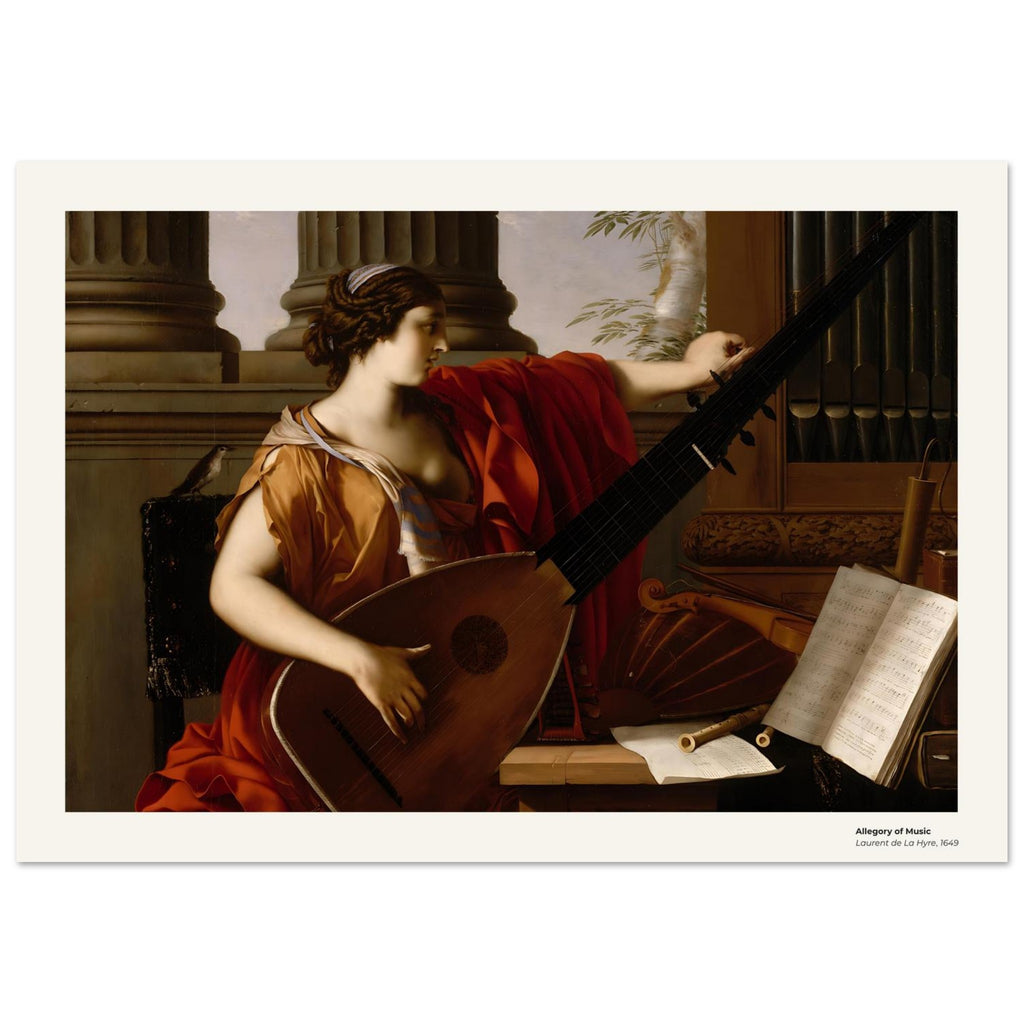Allégorie de la musique – Laurent de La Hyre, détail de la reproduction
