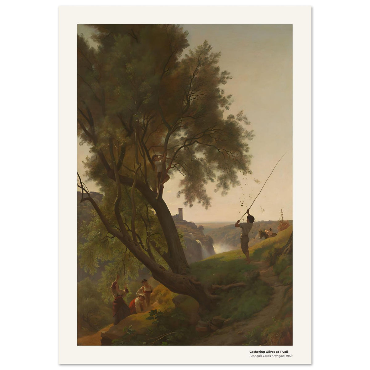 La récolte des olives à Tivoli – François-Louis Français, reproduction d'art
