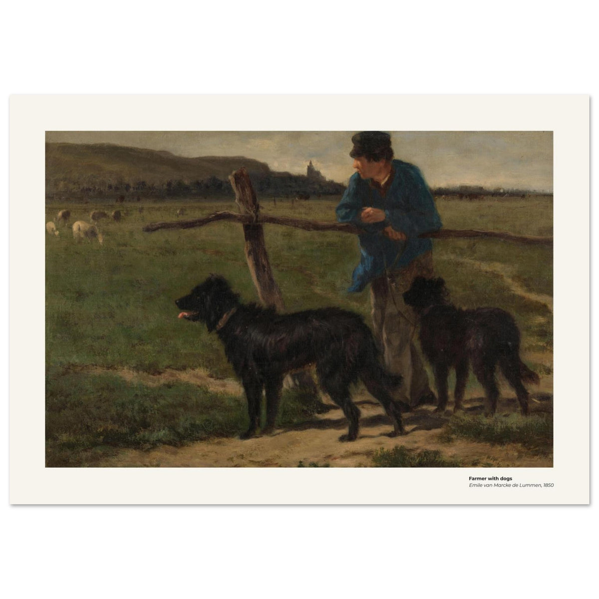 Fermier et ses chiens – Emile van Marcke de Lummen, reproduction d'art