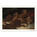 Lions dans un paysage montagneux – Théodore Géricault, détail de la reproduction