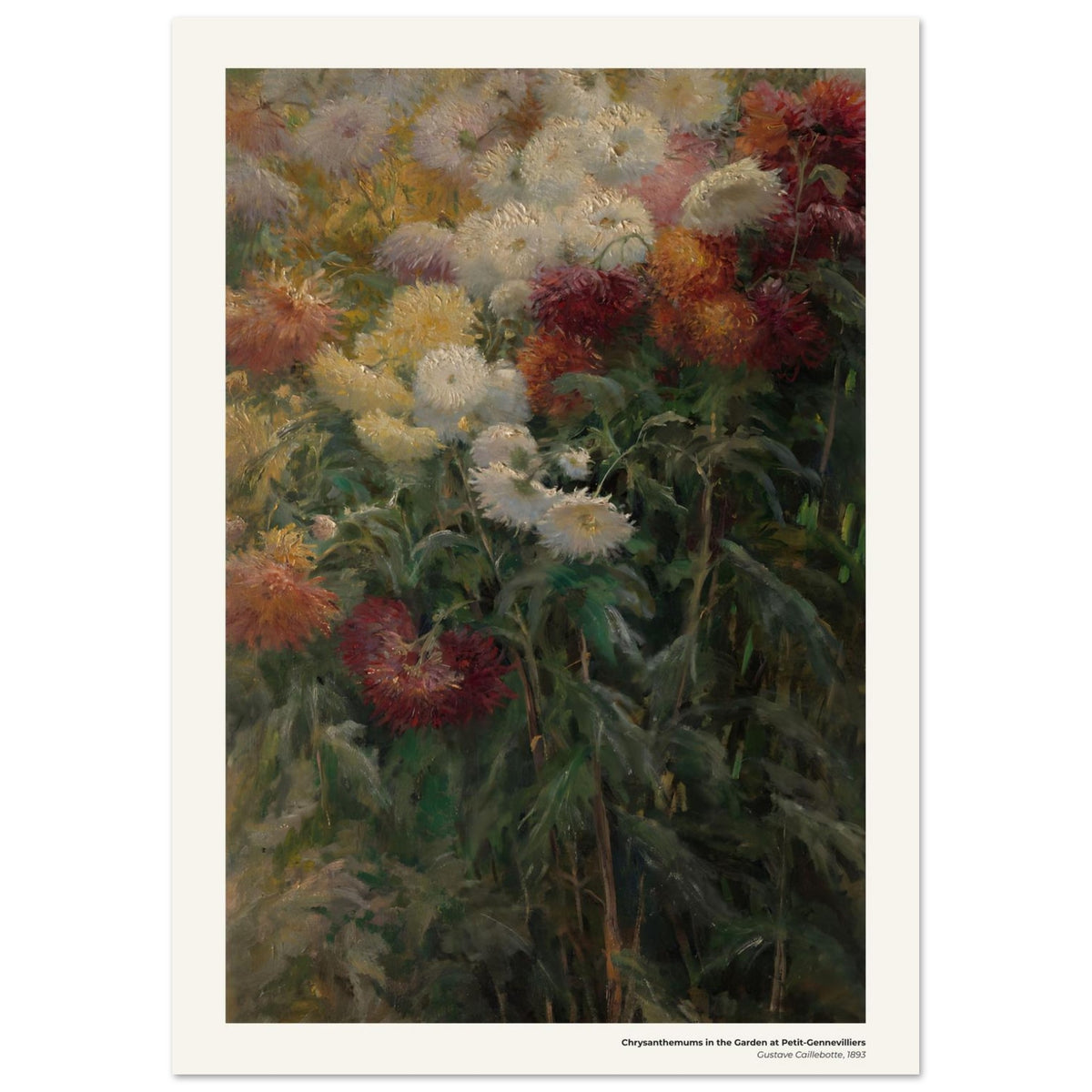 Chrysanthèmes dans le jardin de Petit-Gennevilliers – Gustave Caillebotte, détail de la reproduction