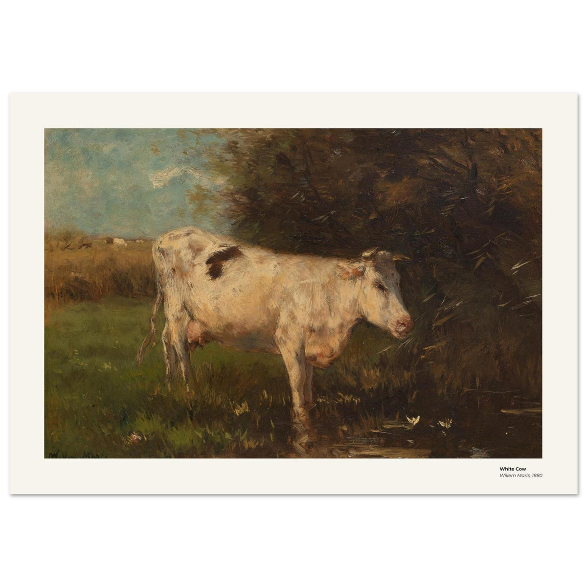 Vache blanche – Willem Maris, reproduction d'art