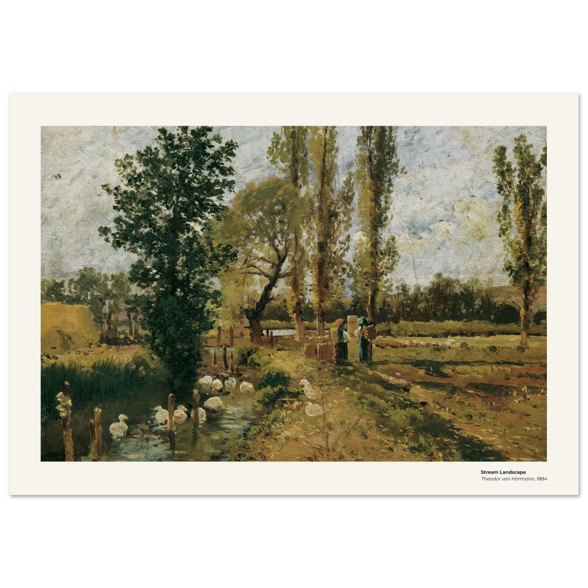 Paysage au ruisseau – Theodor von Hörmann, reproduction d'art