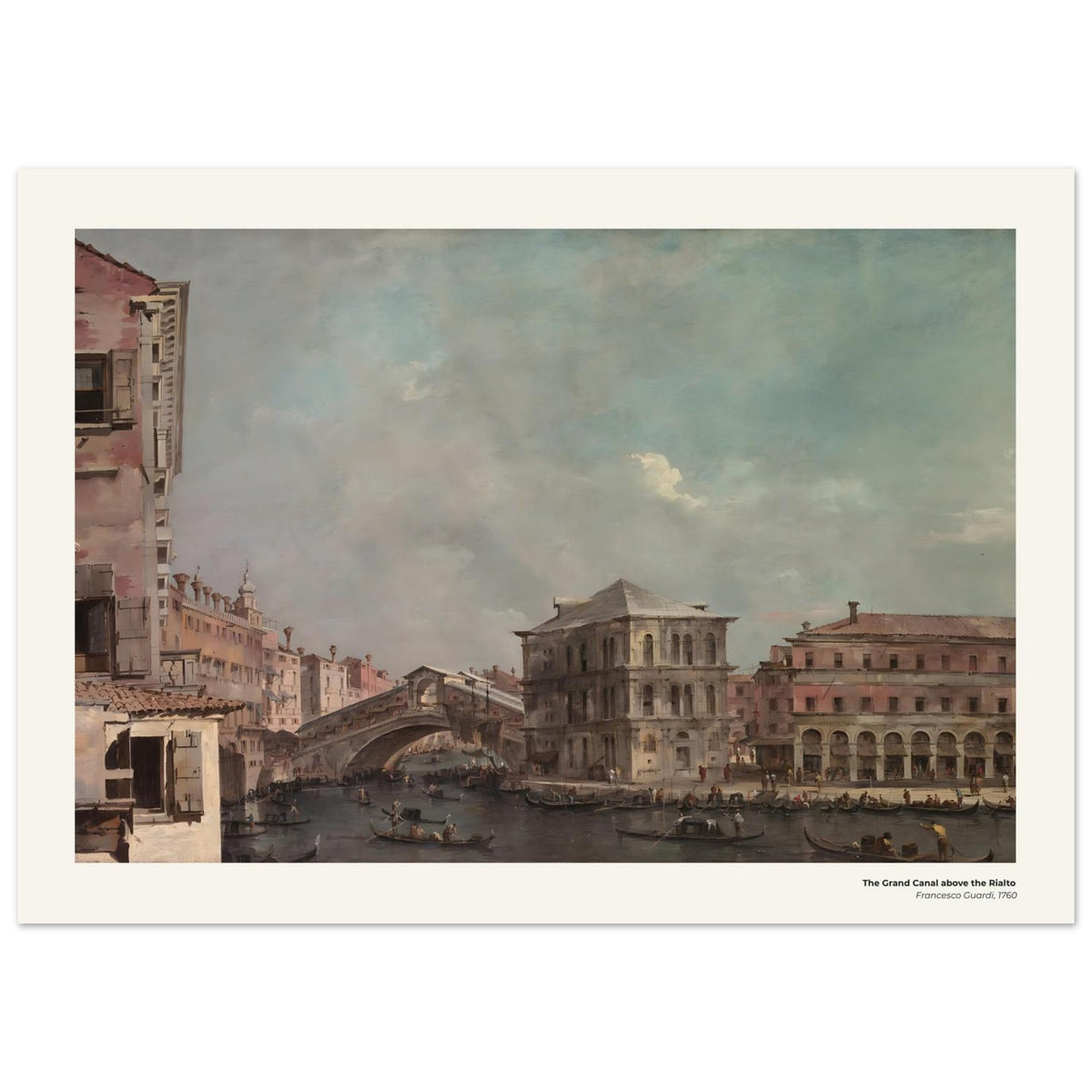 Le Grand Canal en amont du Rialto – Francesco Guardi, détail de la reproduction