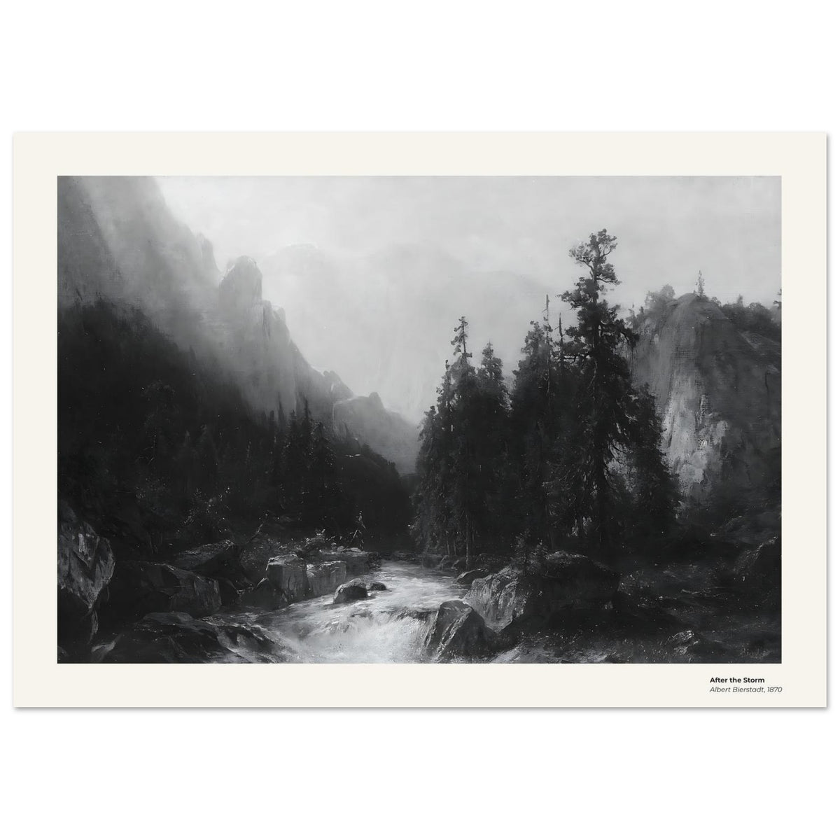 Après la tempête – Albert Bierstadt, détail de la reproduction