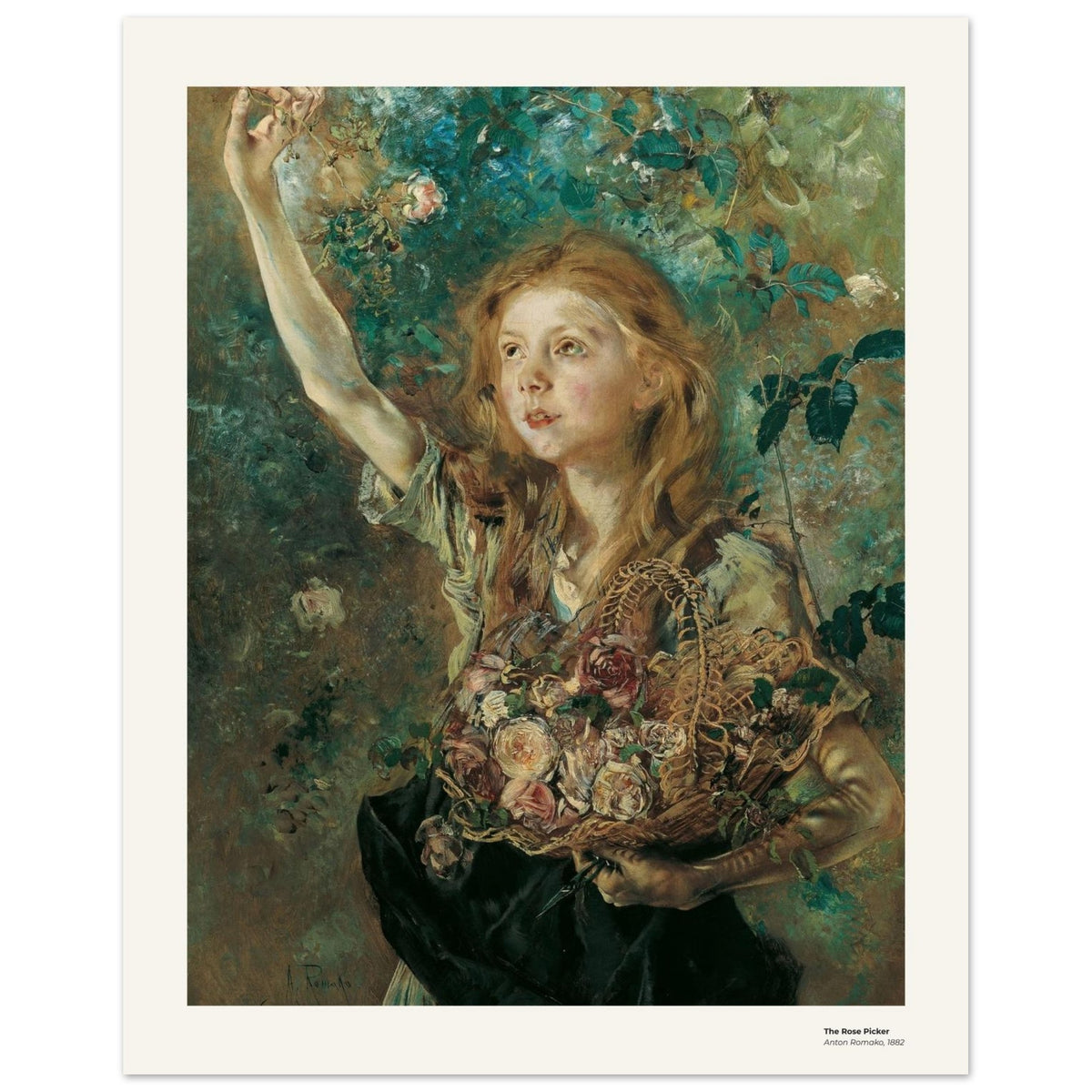 La cueilleuse de roses – Anton Romako, détail de la reproduction