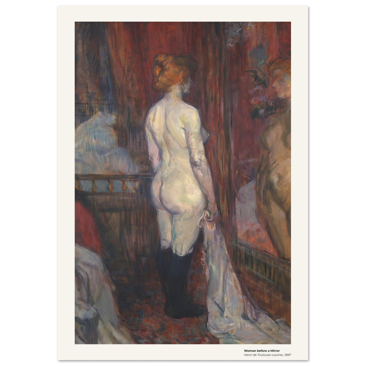 Femme devant un miroir – Henri de Toulouse-Lautrec, détail de la reproduction