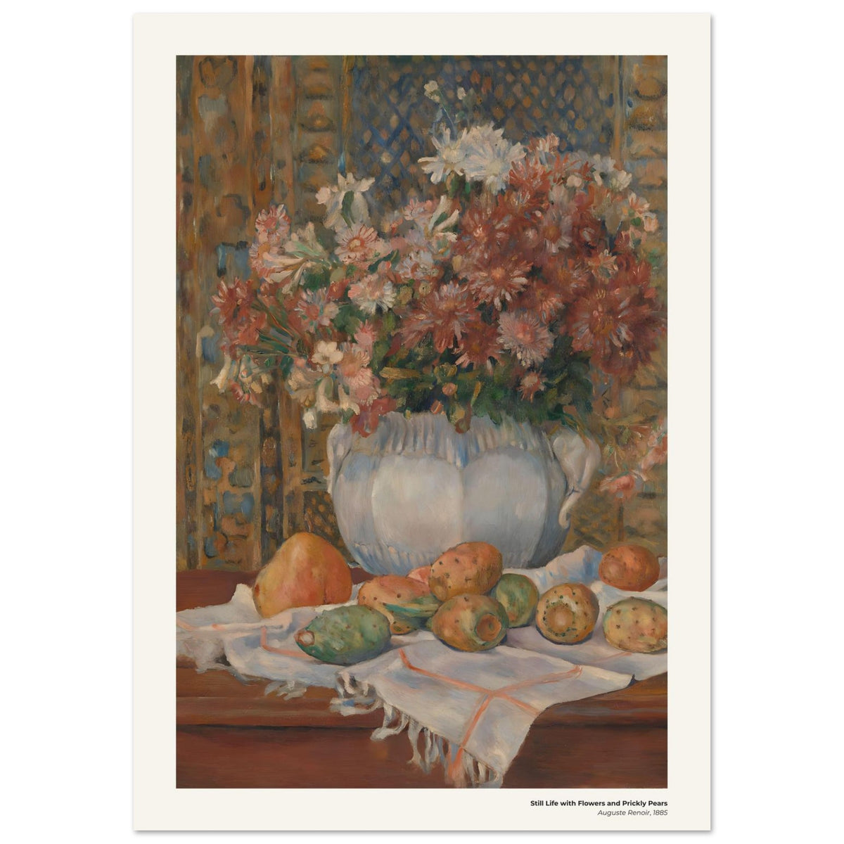 Nature morte aux fleurs et aux figues de Barbarie – Auguste Renoir, reproduction d'art