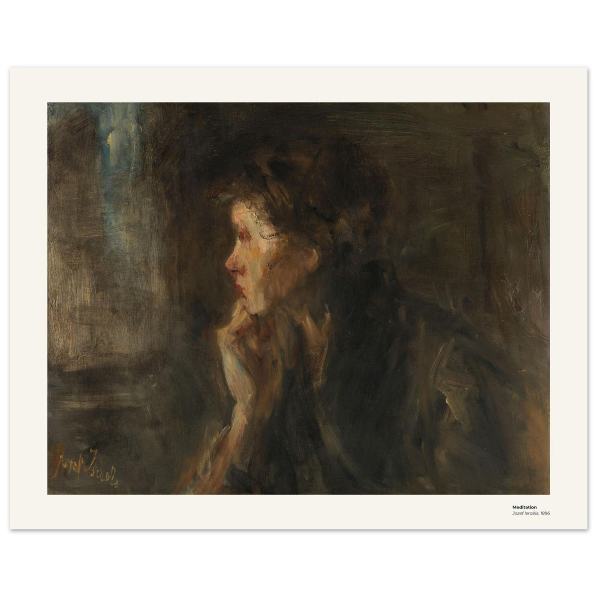 Méditation – Jozef Israëls, détail de la reproduction