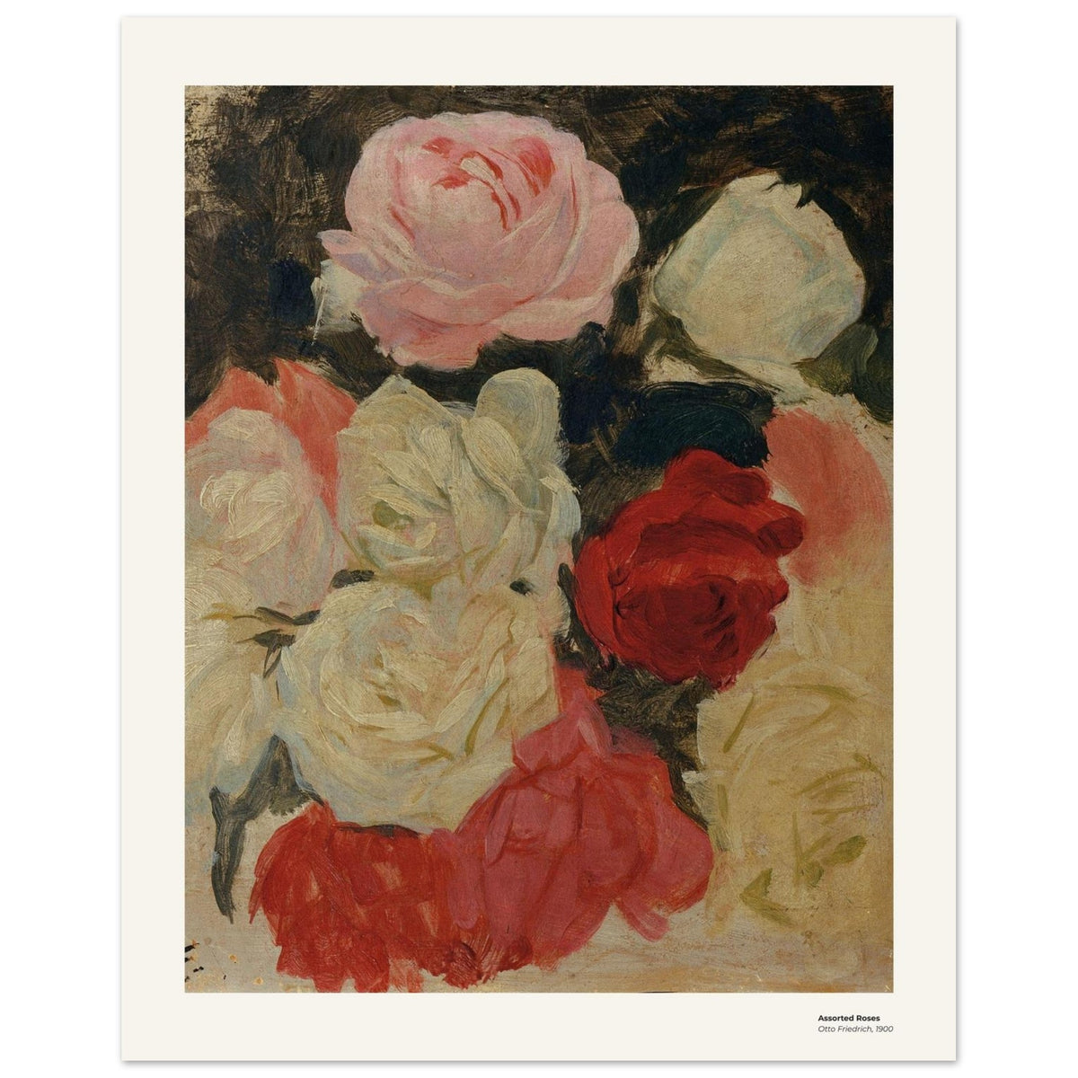 Roses variées – Otto Friedrich, détail de la reproduction