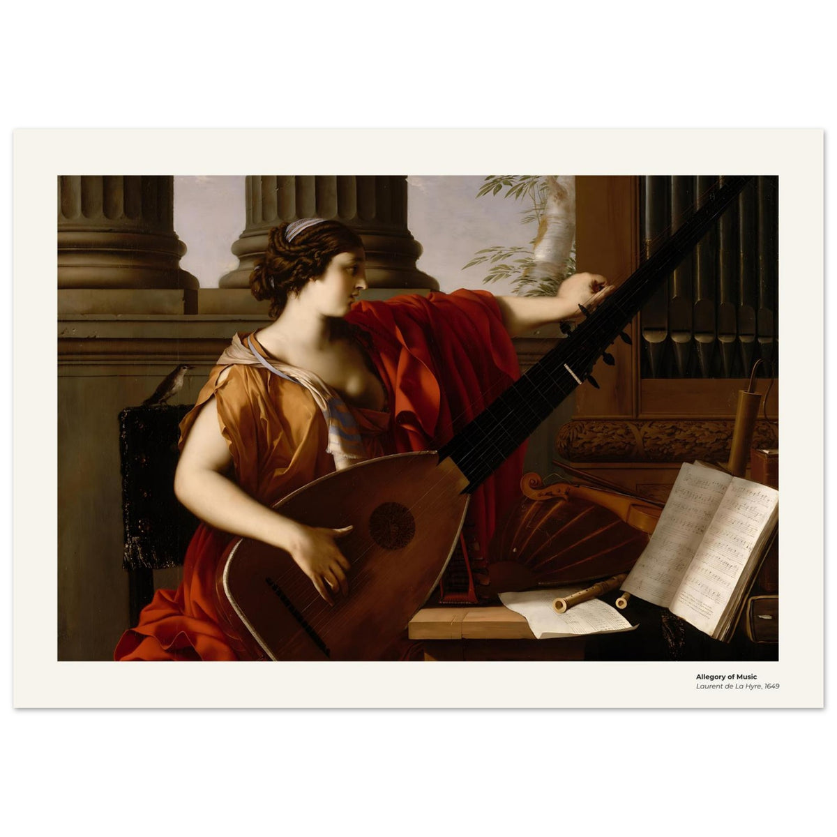 Allégorie de la musique – Laurent de La Hyre, détail de la reproduction