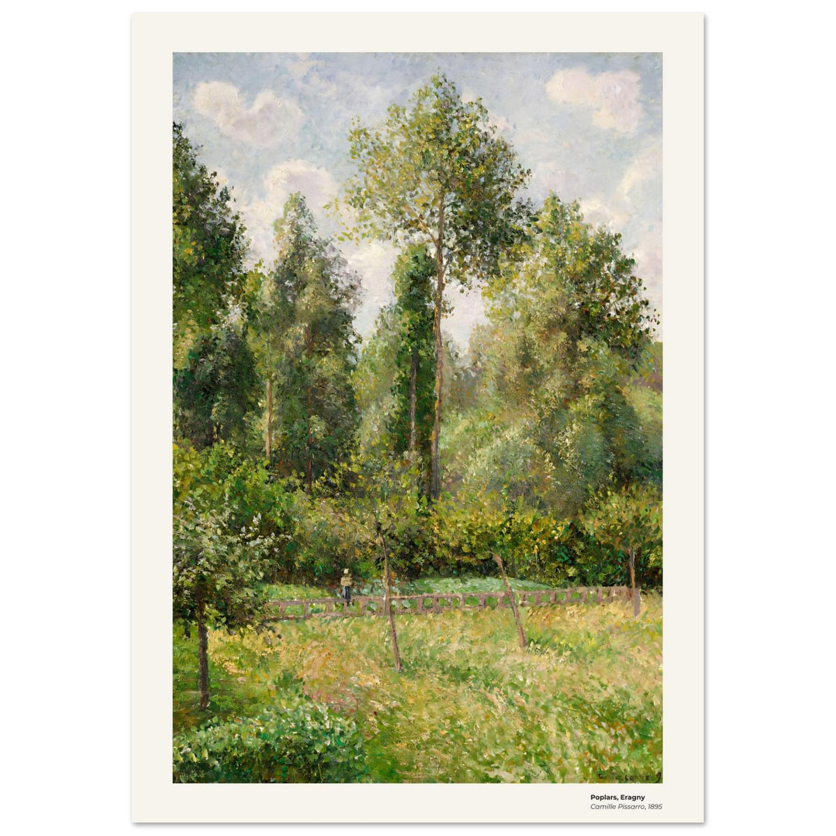 Peupliers, Eragny – Camille Pissarro, détail de la reproduction
