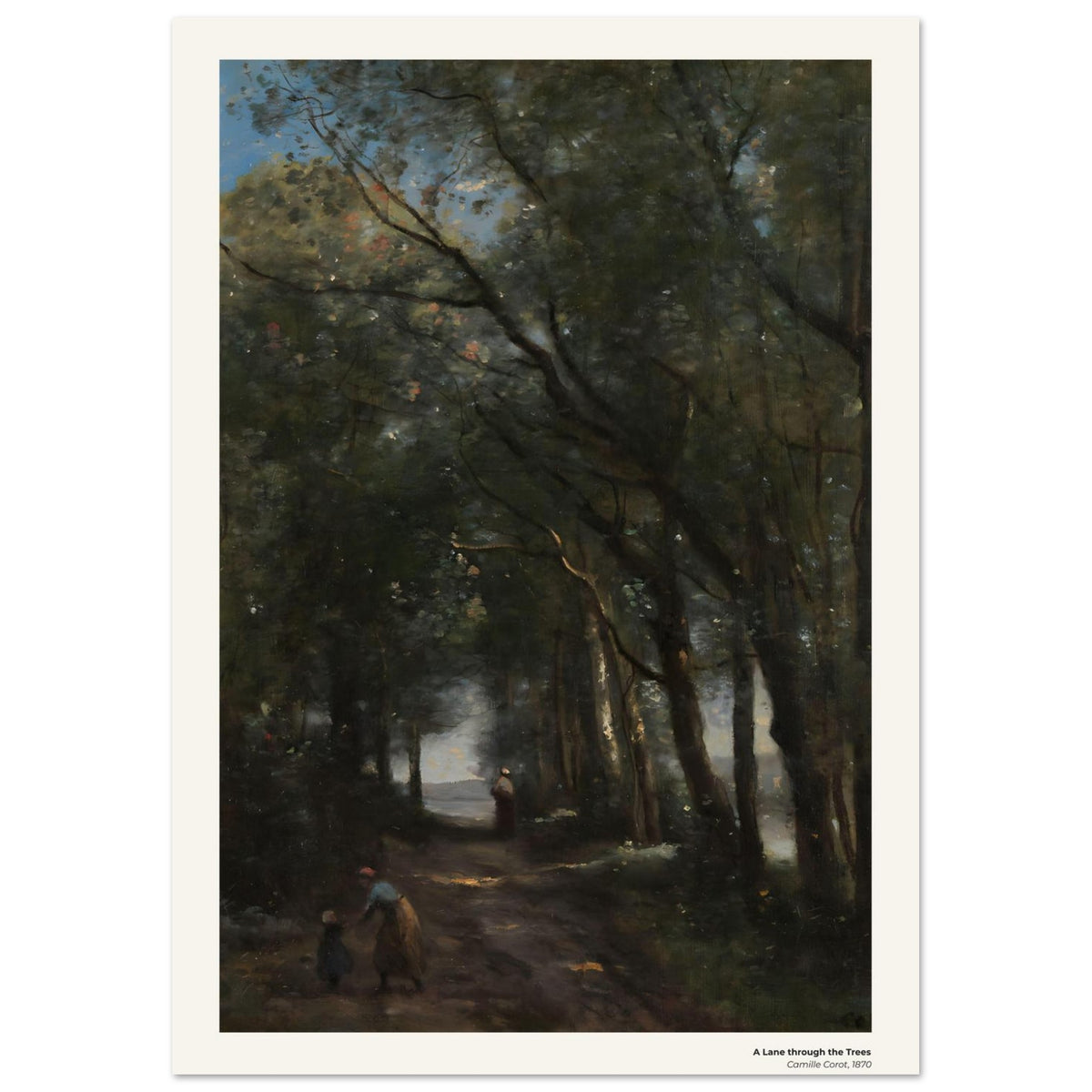 Un chemin à travers les arbres – Camille Corot, détail de la reproduction