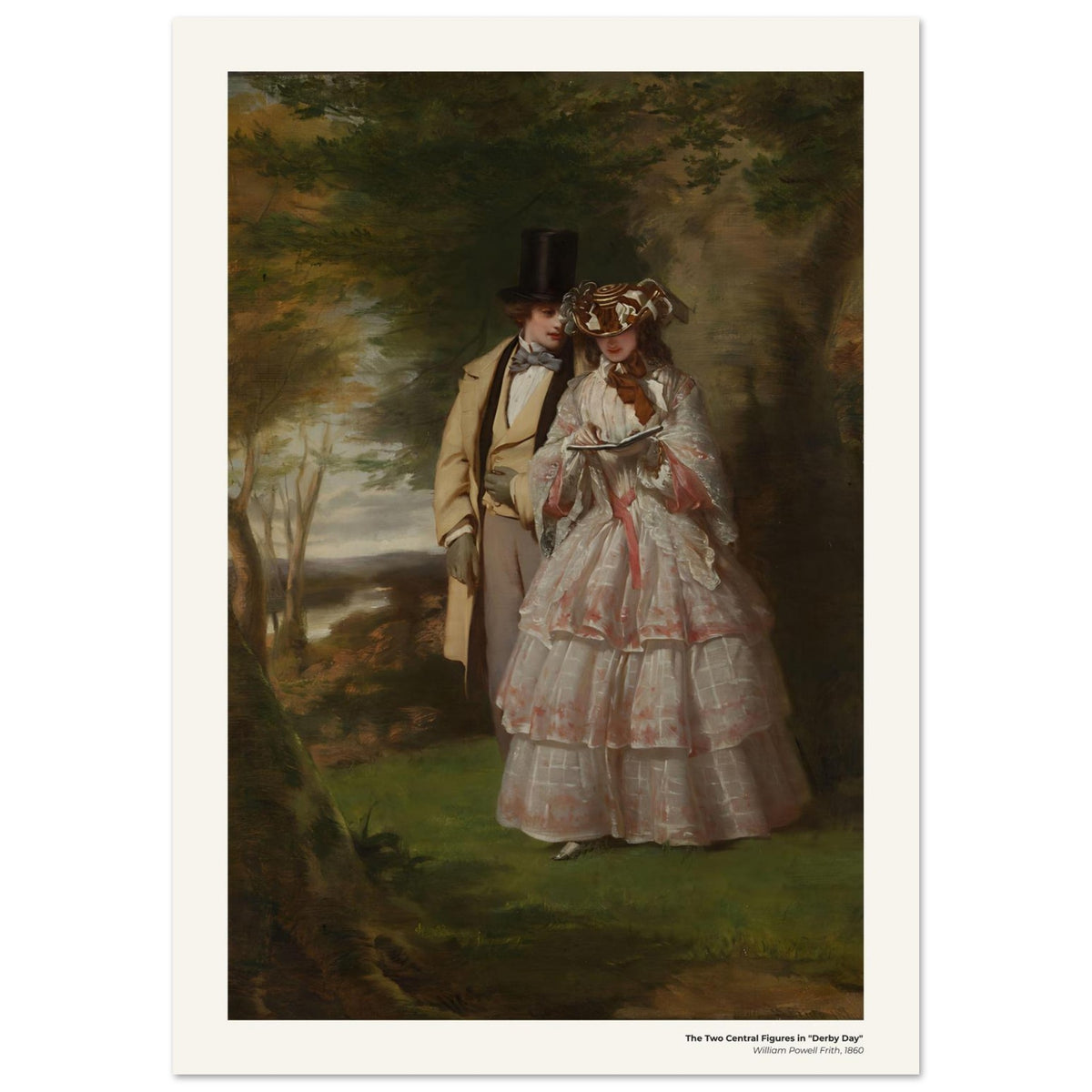 Les deux figures centrales de "Derby Day" – William Powell Frith, reproduction d'art