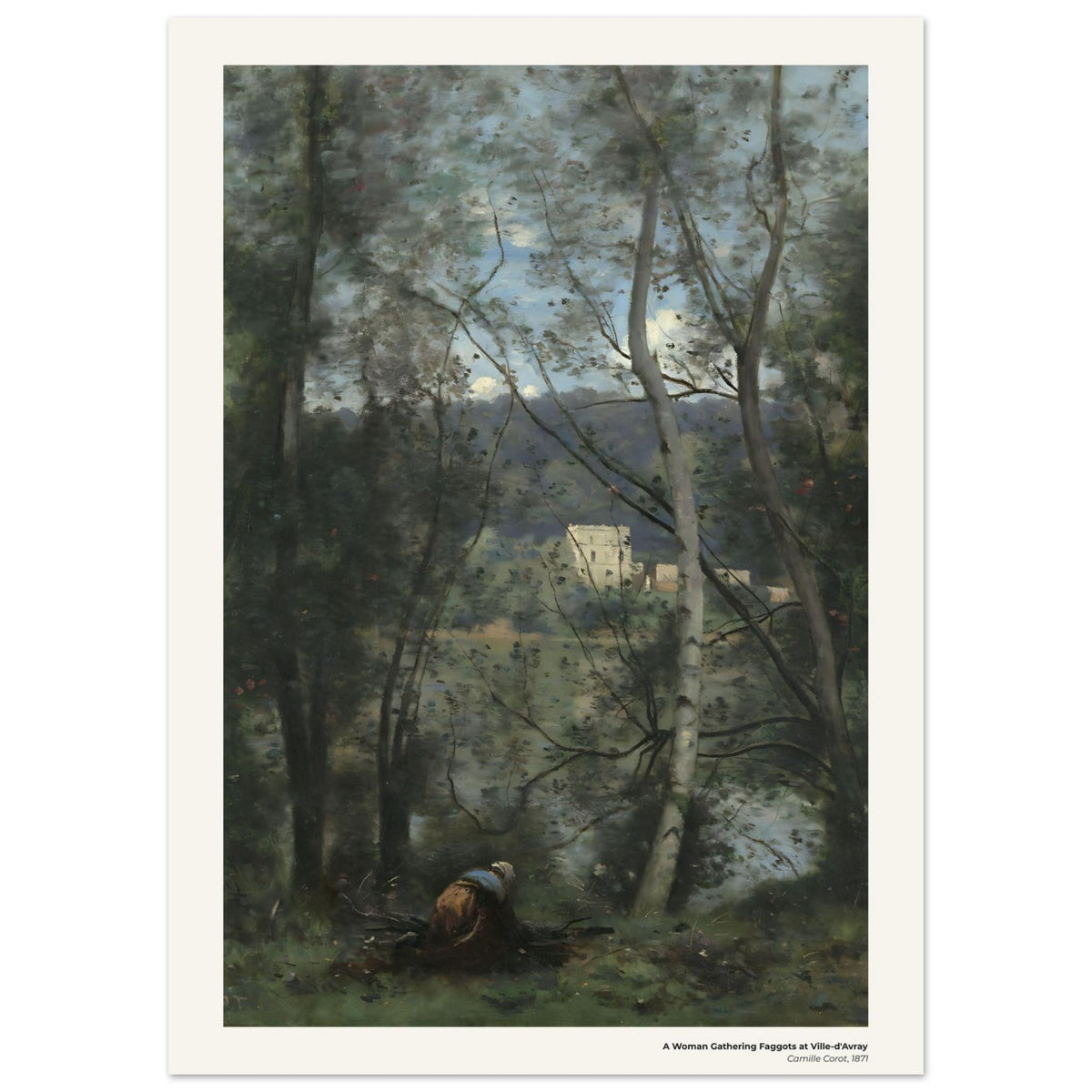 Femme ramassant des fagots à Ville-d'Avray – Camille Corot, détail de la reproduction