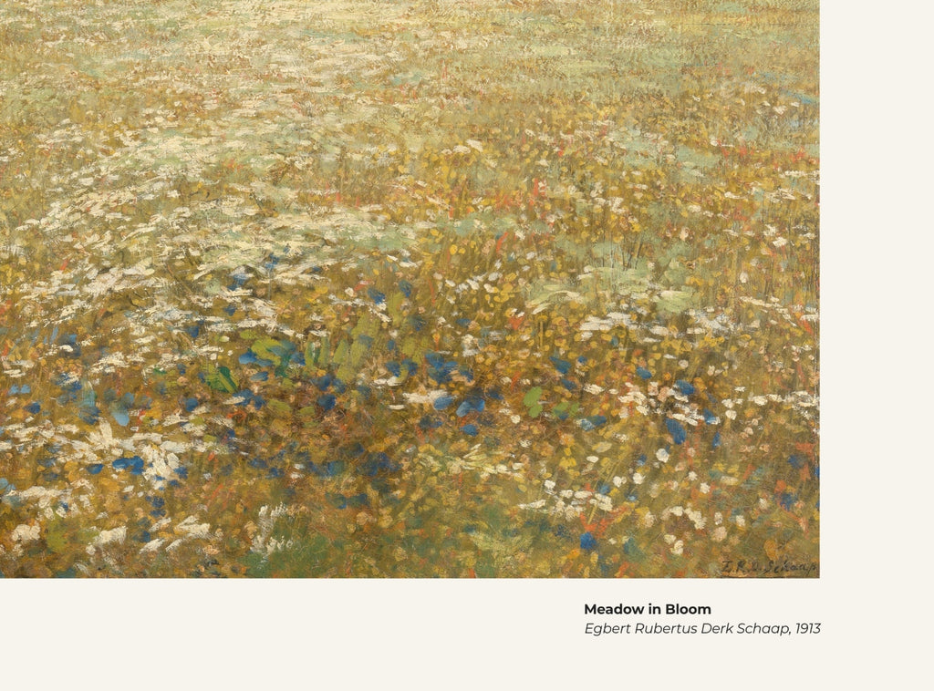 Prairie en fleurs – Egbert Rubertus Derk Schaap, avec légende titre et artiste