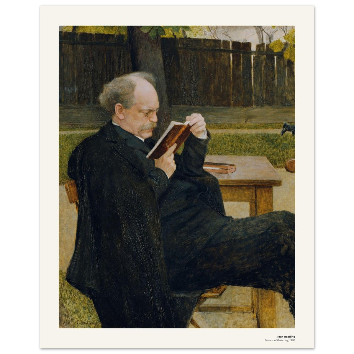 Homme lisant – Emanuel Baschny, reproduction d'art