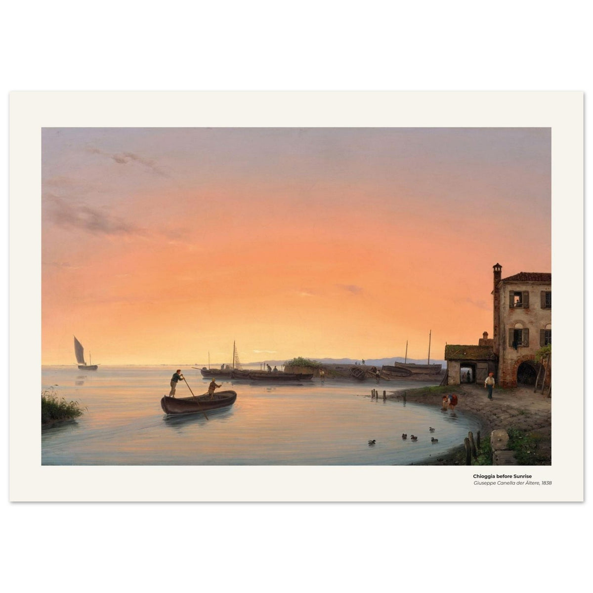 Chioggia avant le lever du soleil – Giuseppe Canella l'Ancien, reproduction d'art