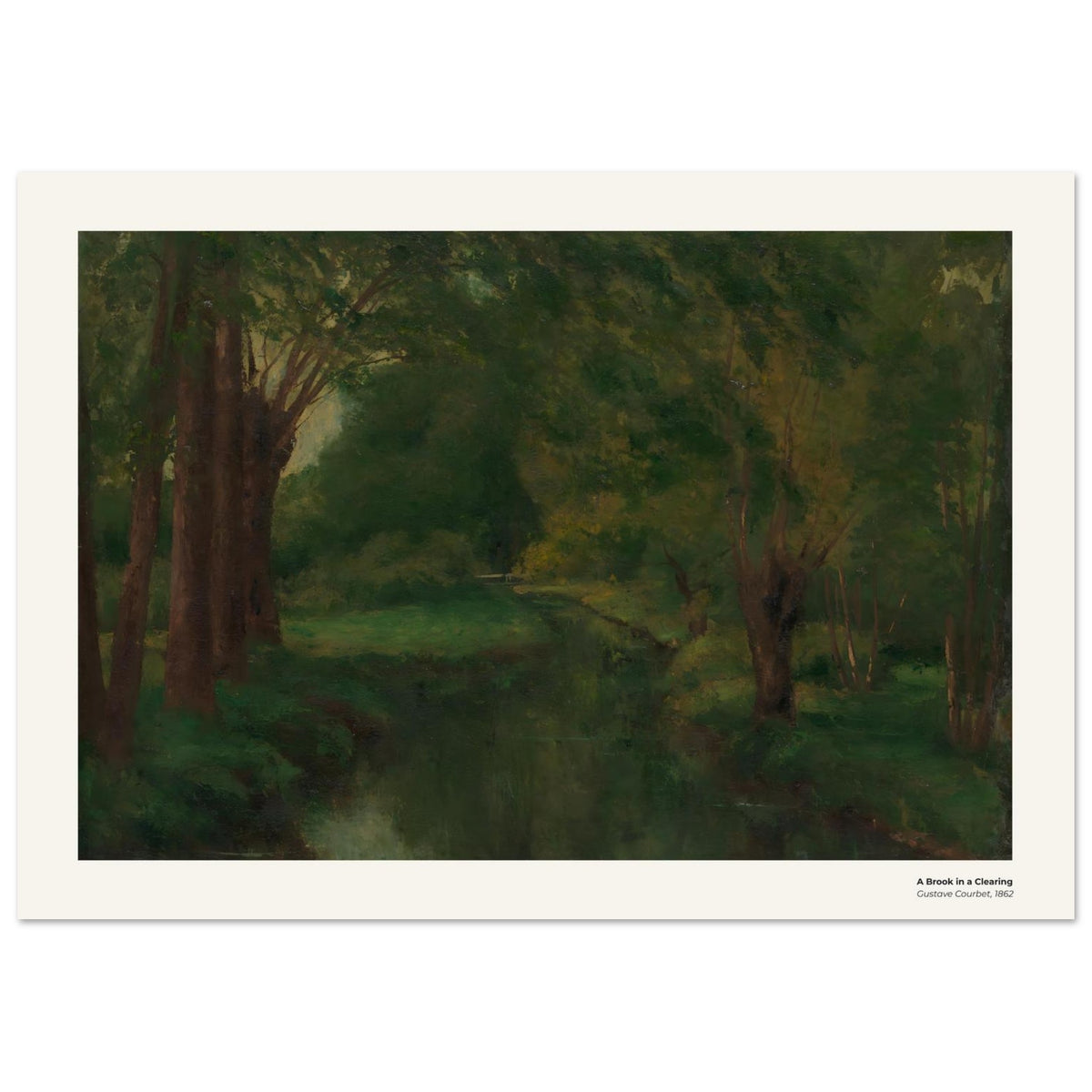 Un ruisseau dans une clairière – Gustave Courbet, détail de la reproduction