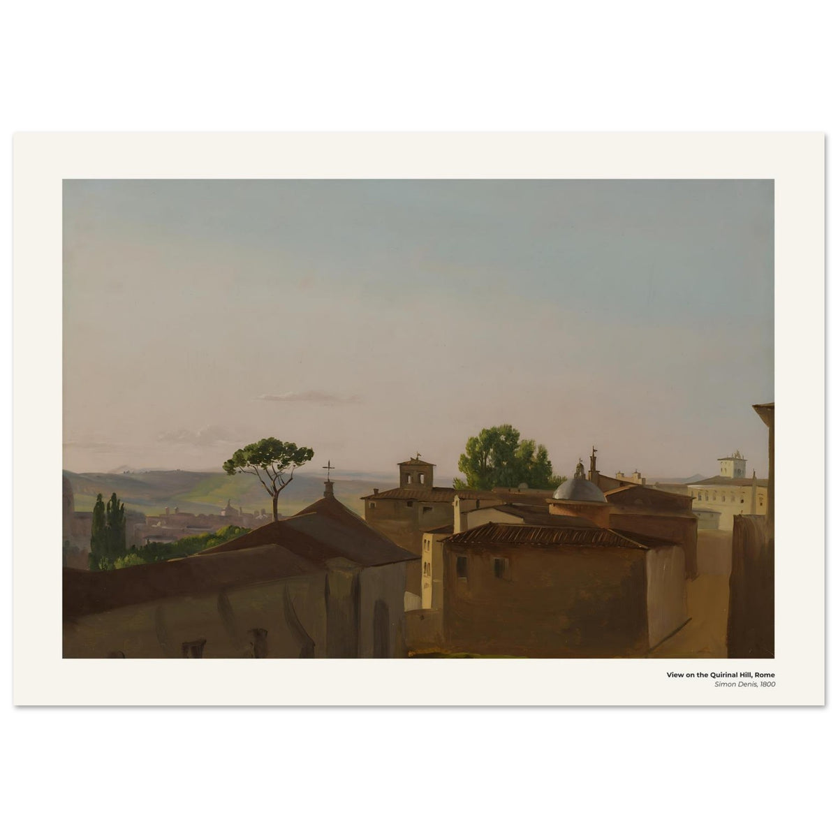 Vue sur le mont Quirinal, Rome – Simon Denis, reproduction d'art