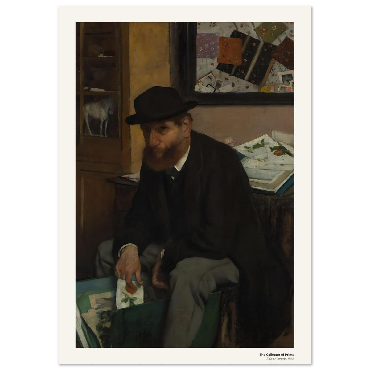Le Collectionneur d'estampes – Edgar Degas, détail de la reproduction
