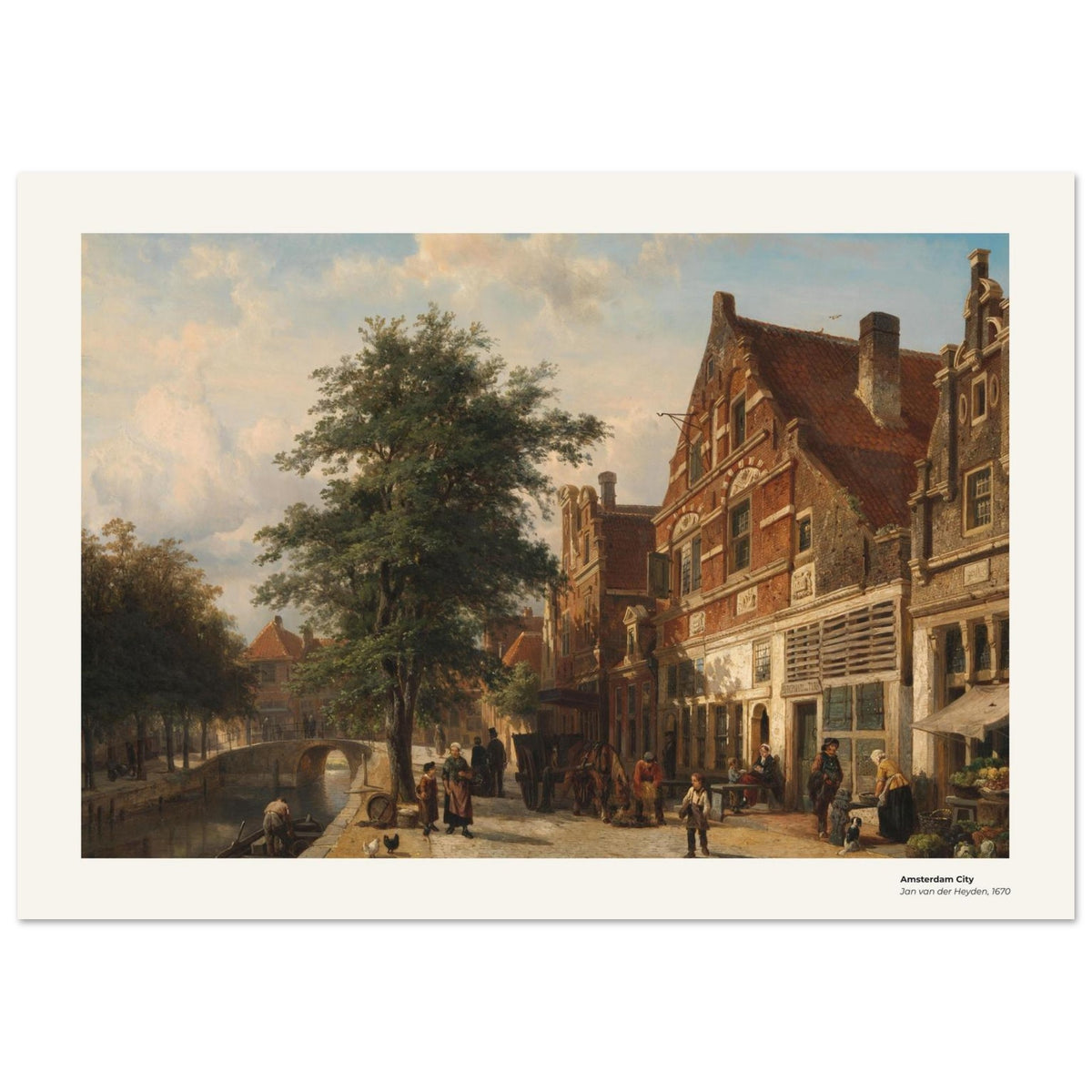 Ville d'Amsterdam – Jan van der Heyden, reproduction d'art