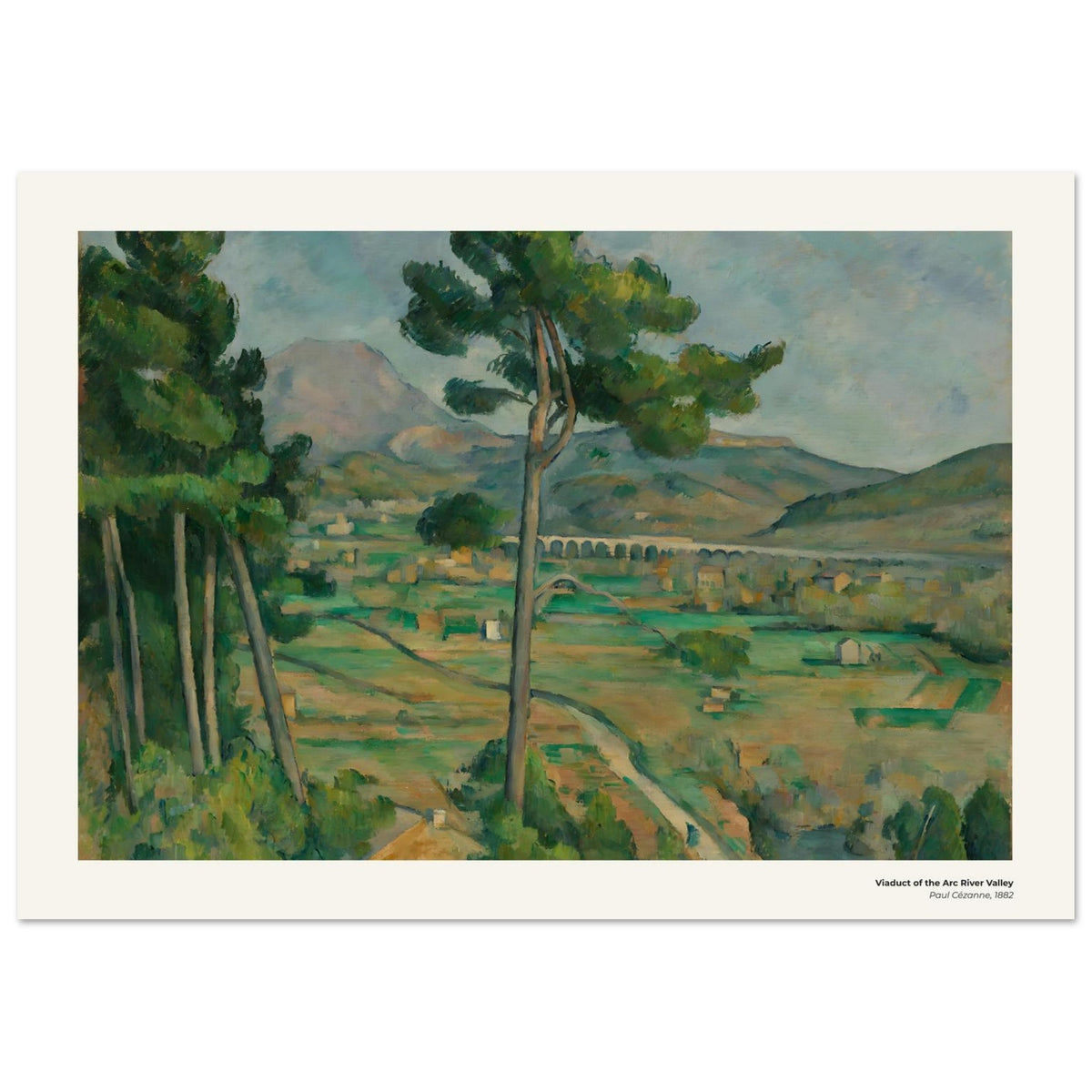 Viaduc de la vallée de l'Arc – Paul Cézanne, détail de la reproduction