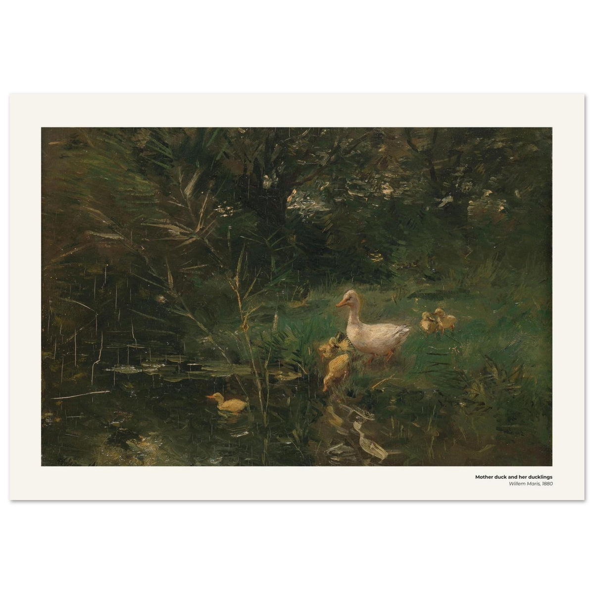 Cane et ses canetons – Willem Maris, détail de la reproduction