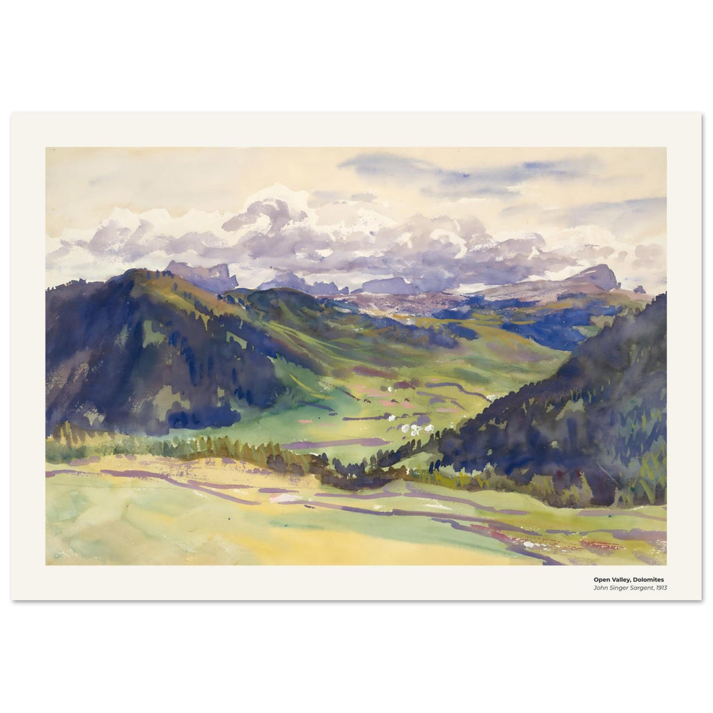 Vallée ouverte, Dolomites – John Singer Sargent, détail de la reproduction