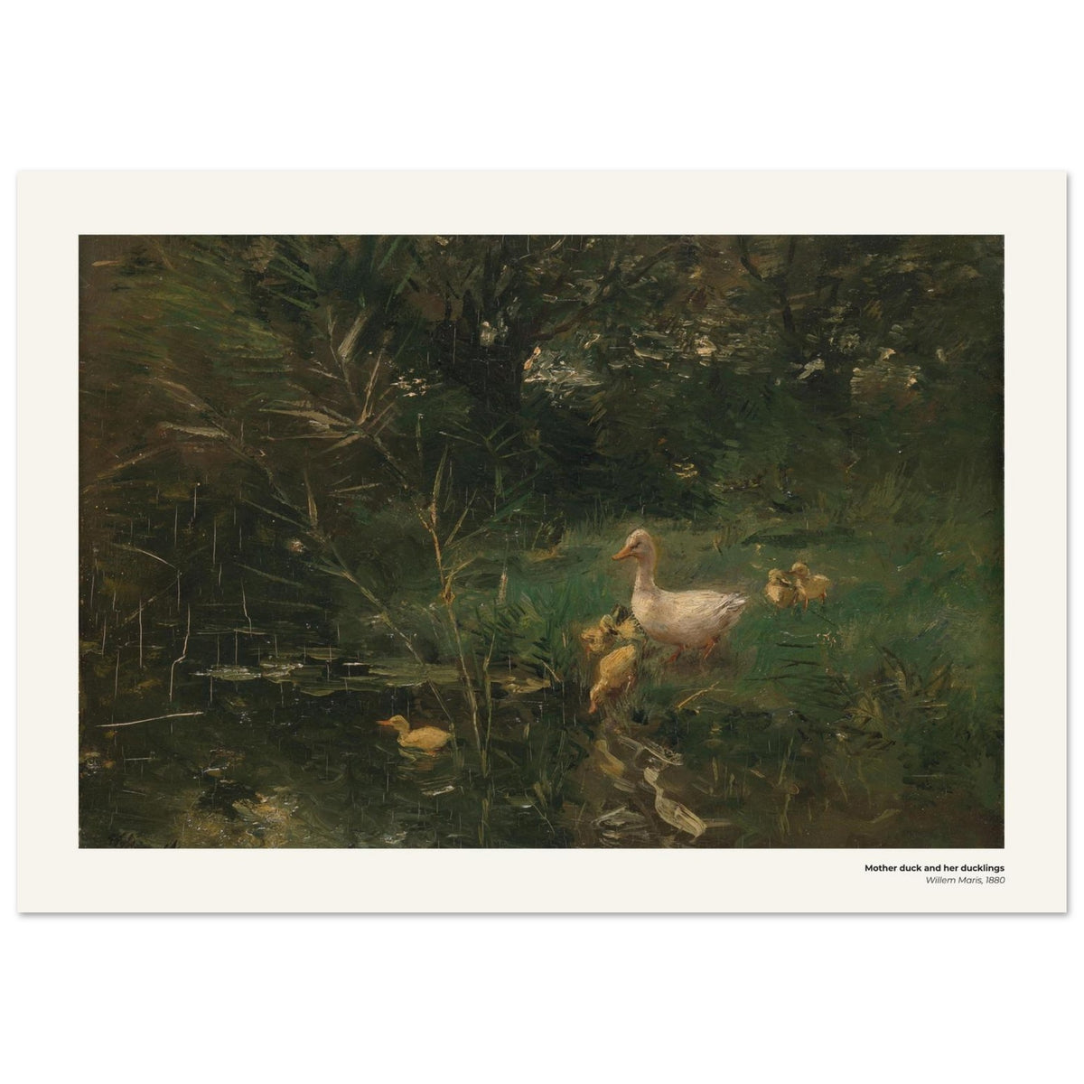 Cane et ses canetons – Willem Maris, détail de la reproduction