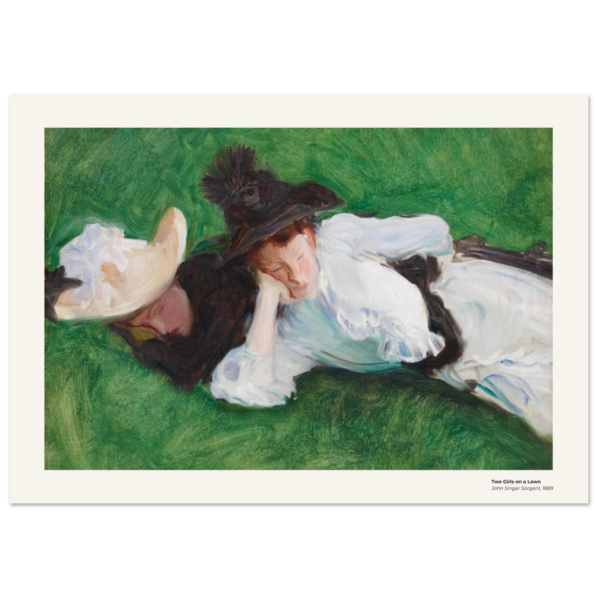 Deux filles sur une pelouse – John Singer Sargent, reproduction d'art