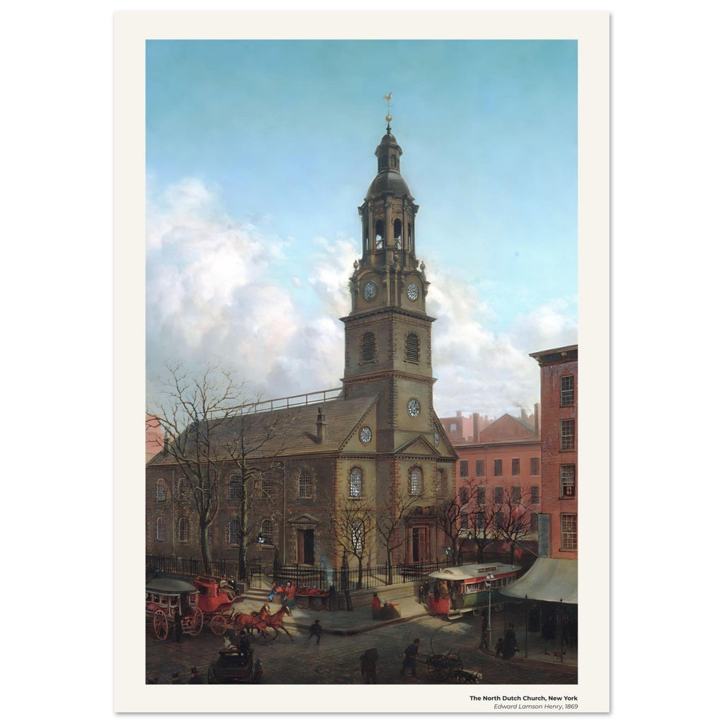 L'église North Dutch, New York – Edward Lamson Henry, détail de la reproduction