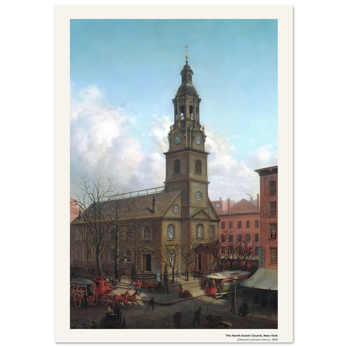 L'église North Dutch, New York – Edward Lamson Henry, détail de la reproduction