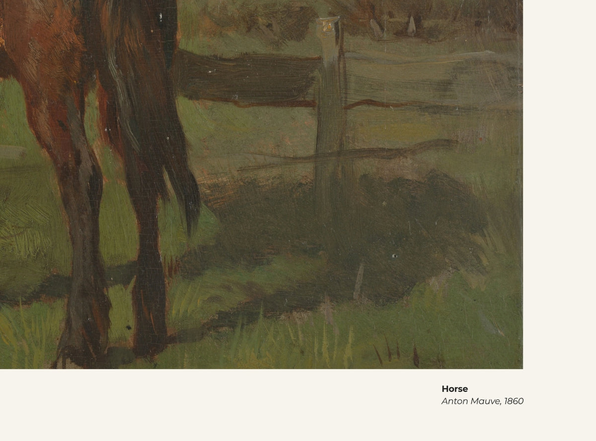 Cheval – Anton Mauve, avec légende titre et artiste