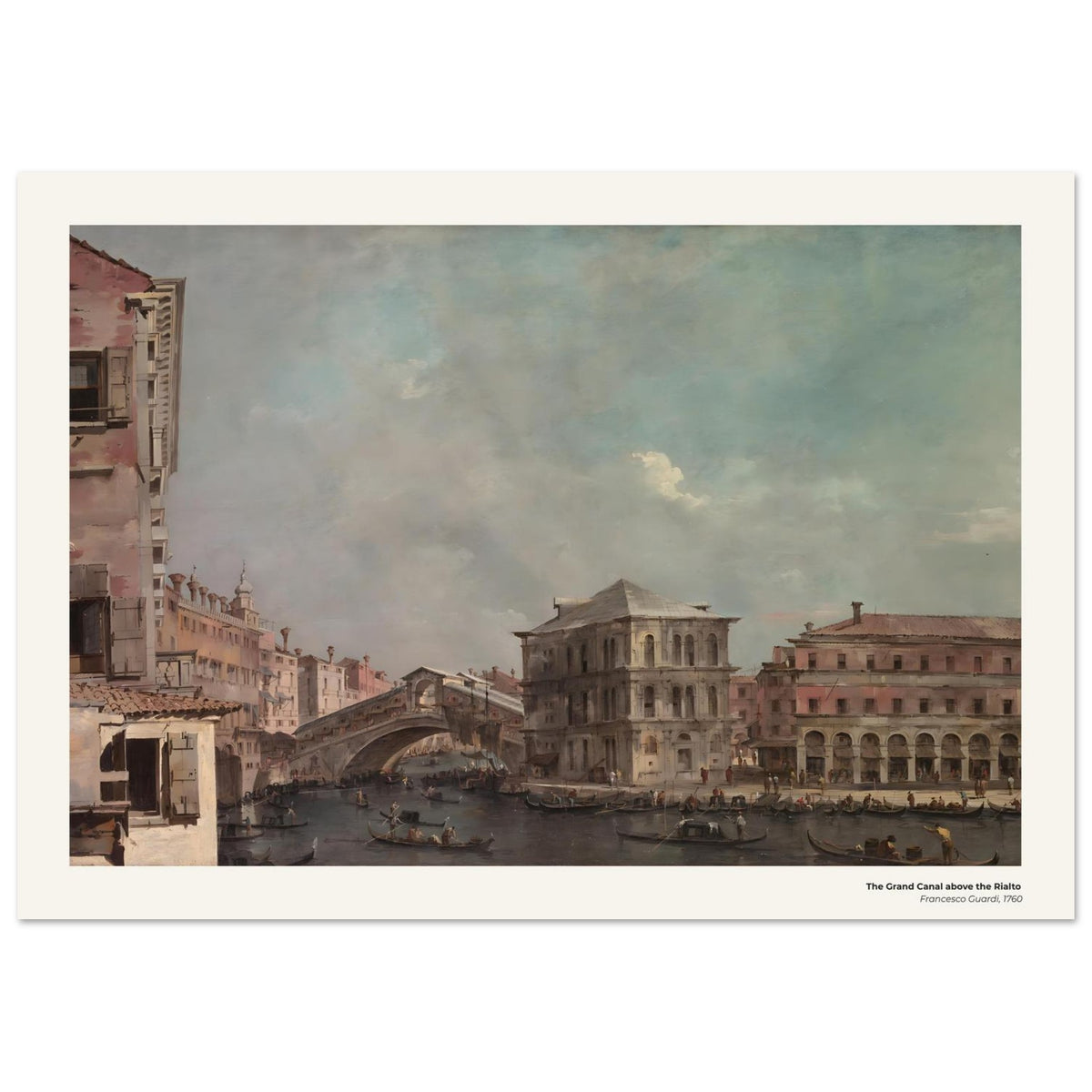 Le Grand Canal en amont du Rialto – Francesco Guardi, détail de la reproduction