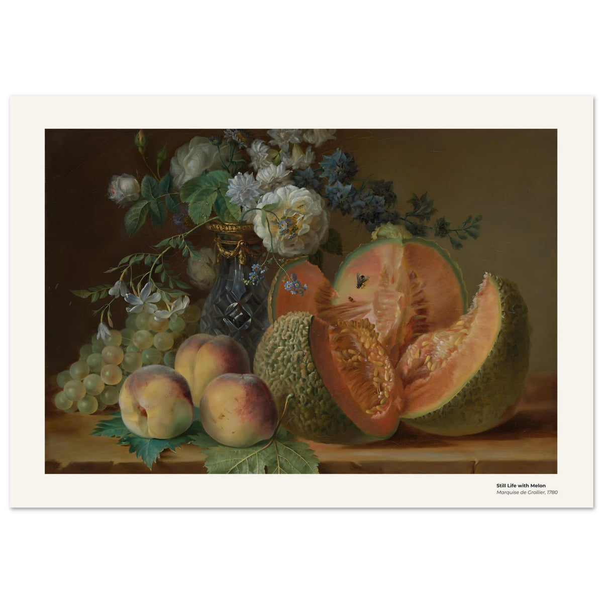 Nature morte au melon – Marquise de Grollier, reproduction d'art