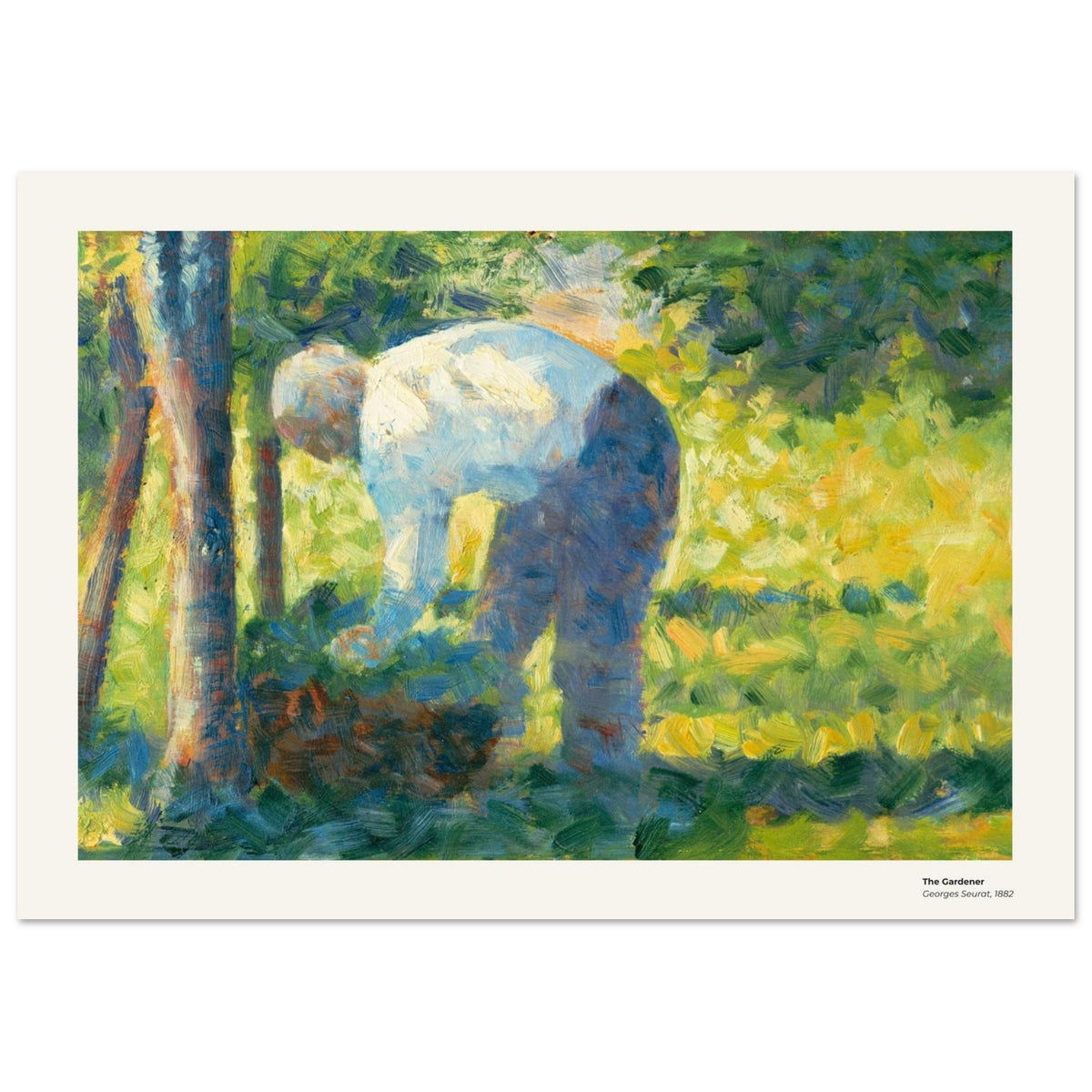 Le jardinier – Georges Seurat, détail de la reproduction